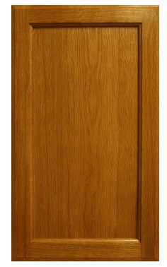 Honey finish on an Oak flat panel door.